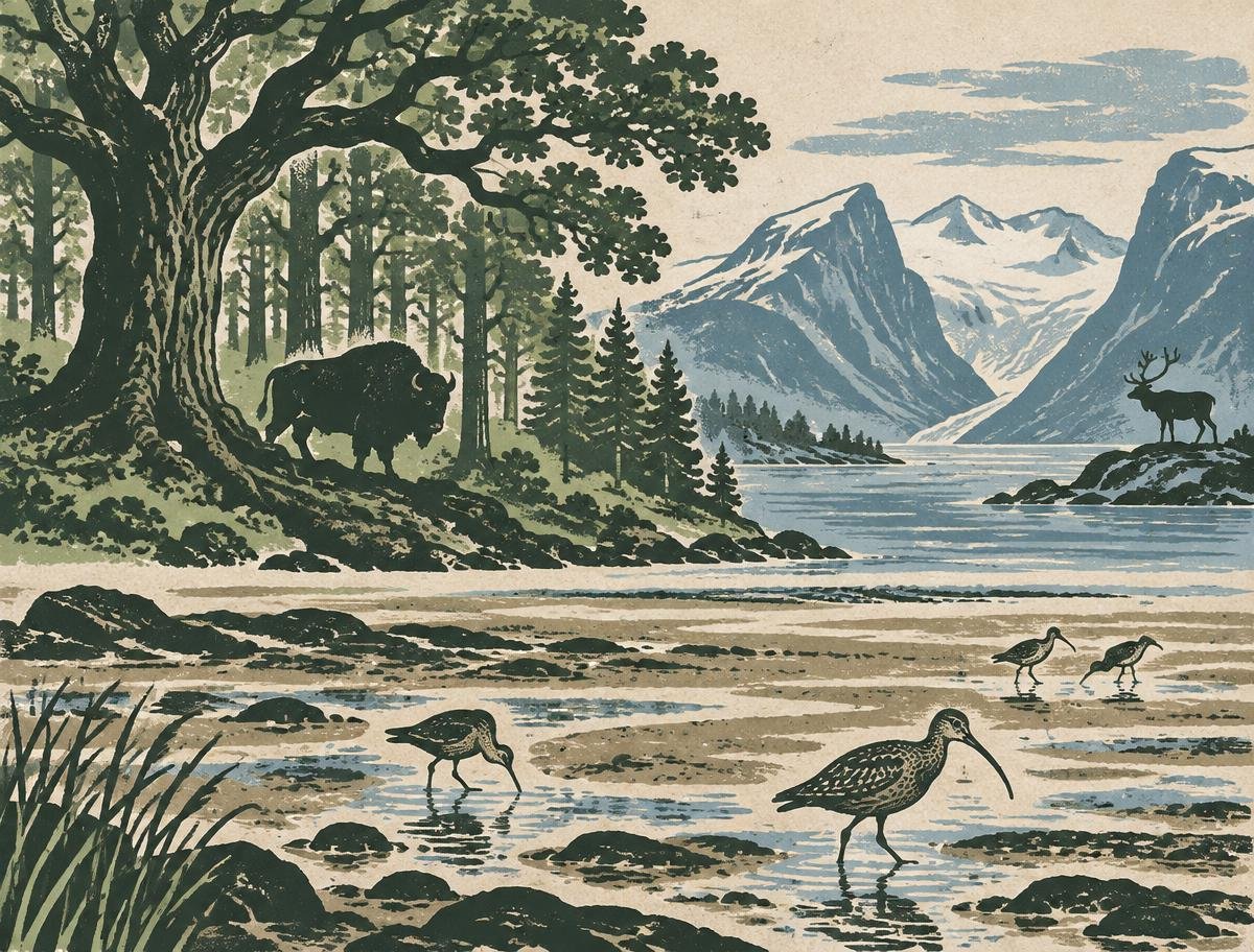Marea, bosque antiguo y tundra